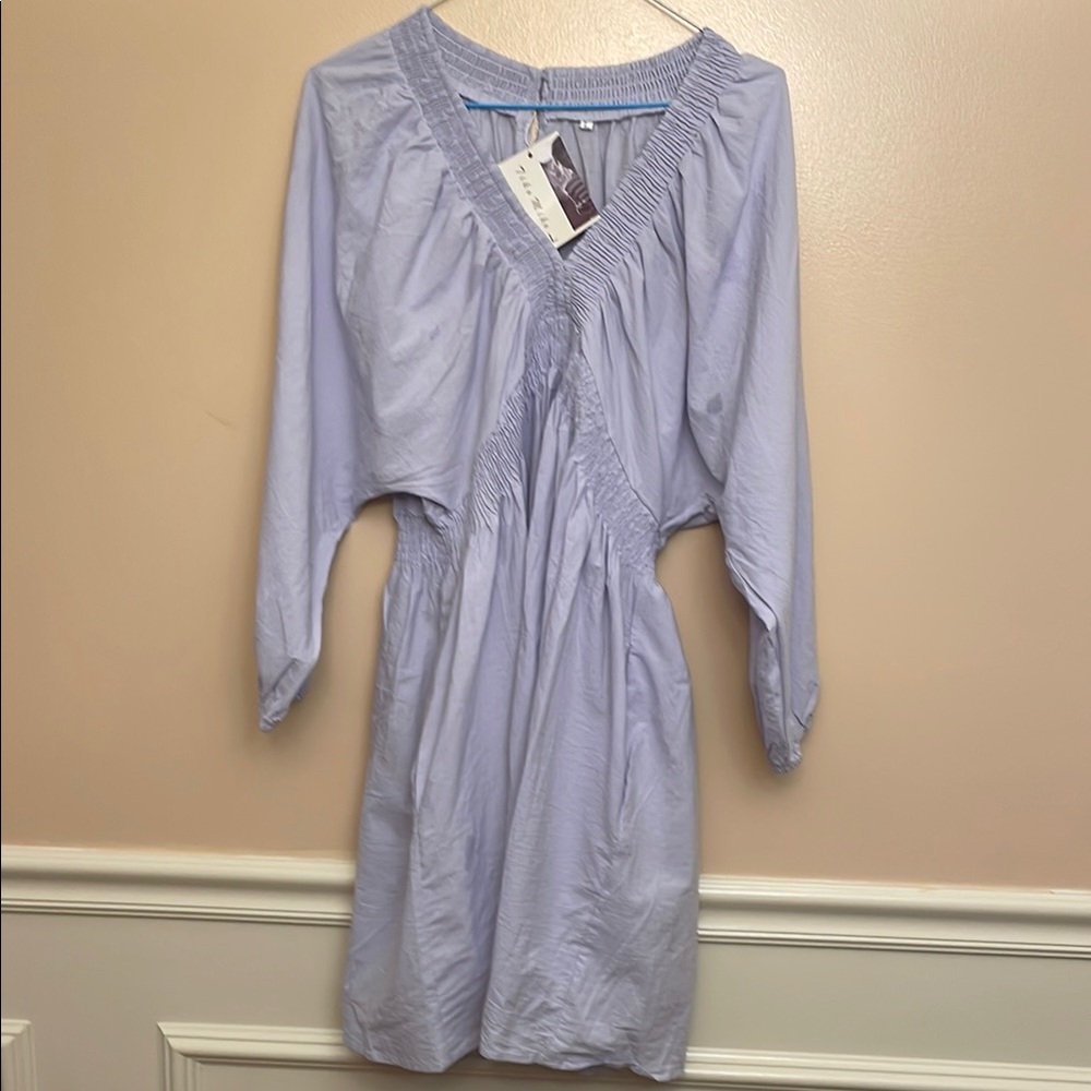 Light blue V-Neck Dress L Tika  Mika new with tags